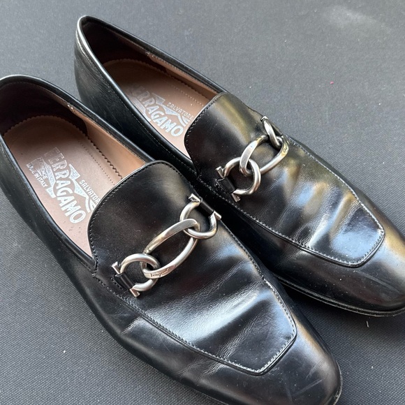 Salvatore Ferragamo Black Leather Horsebit Loafers - Picture 2 of 10